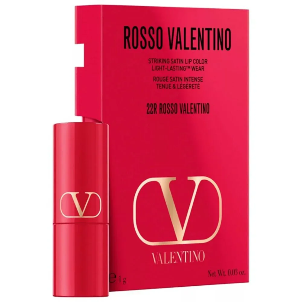 Valentino Rosso Valentino 22R Striking Satin Lip Color Red Deluxe Mini .03oz New